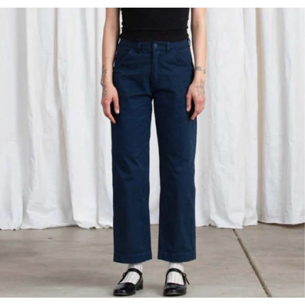 ✨Ali Golden Navy Cotton Carpenter Painter Cropped Sz Small Pants✨